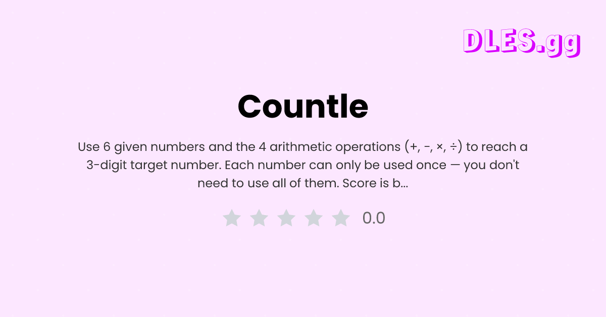 Play Countle free — Daily Numbers and Logic game | DLES.gg