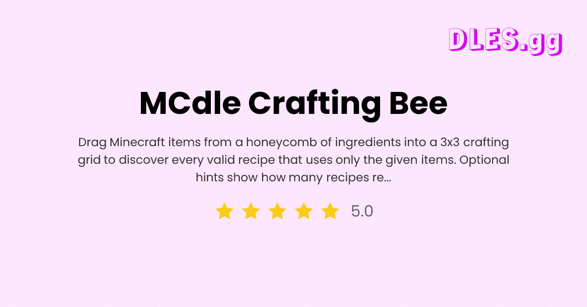 Play MCdle Crafting Bee free — Daily Video Games game | DLES.gg