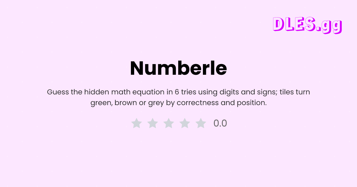 Play Numberle free — Daily Words game | DLES.gg
