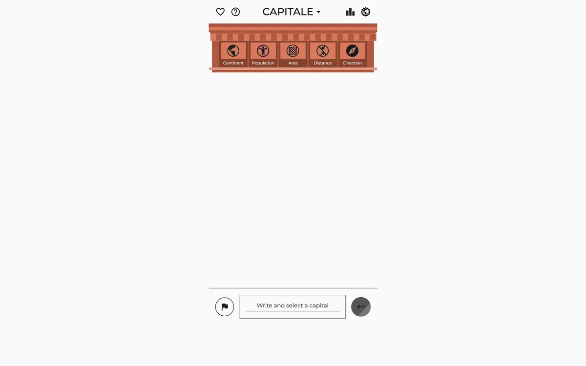 Capitale game board before the first move