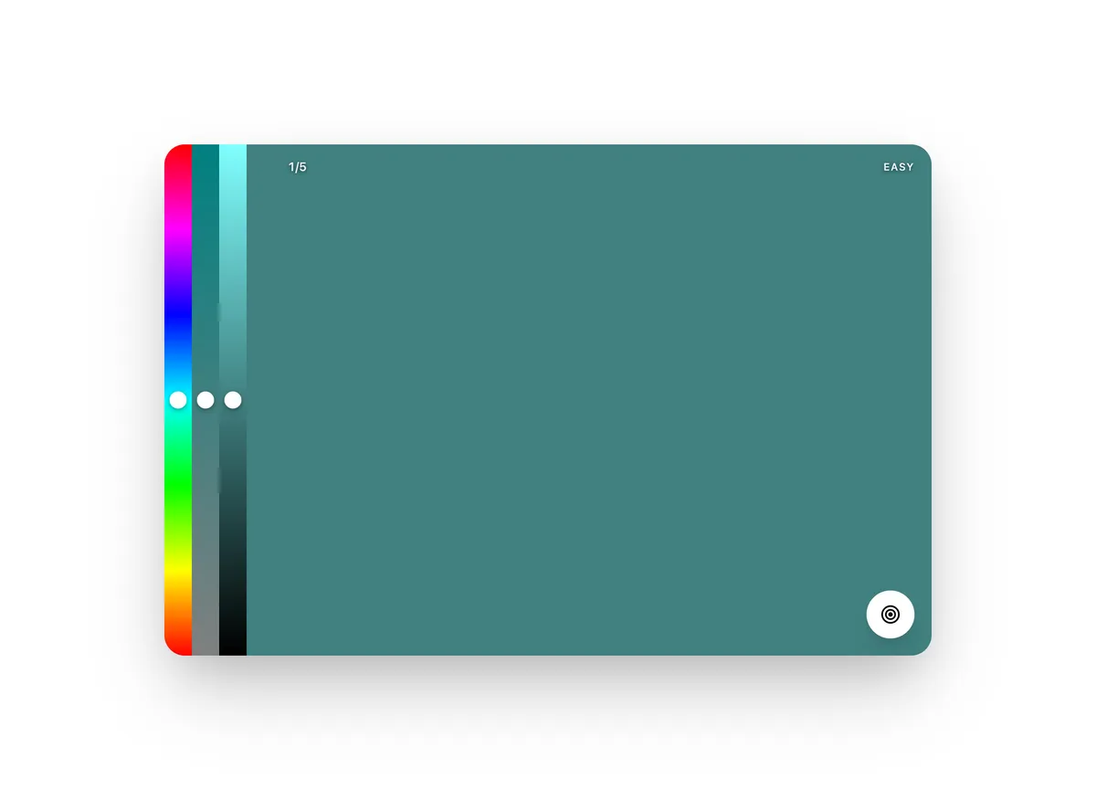 Color Memory Game game board before the first move