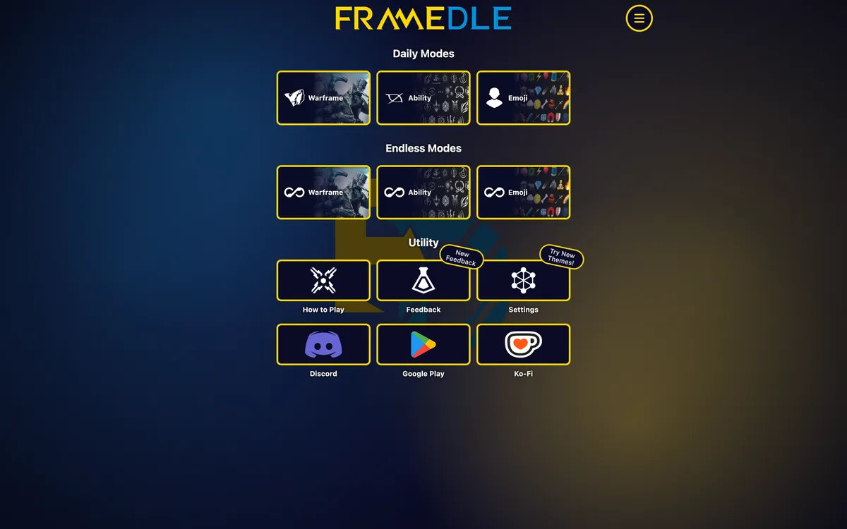 Framedle.org game board before the first move