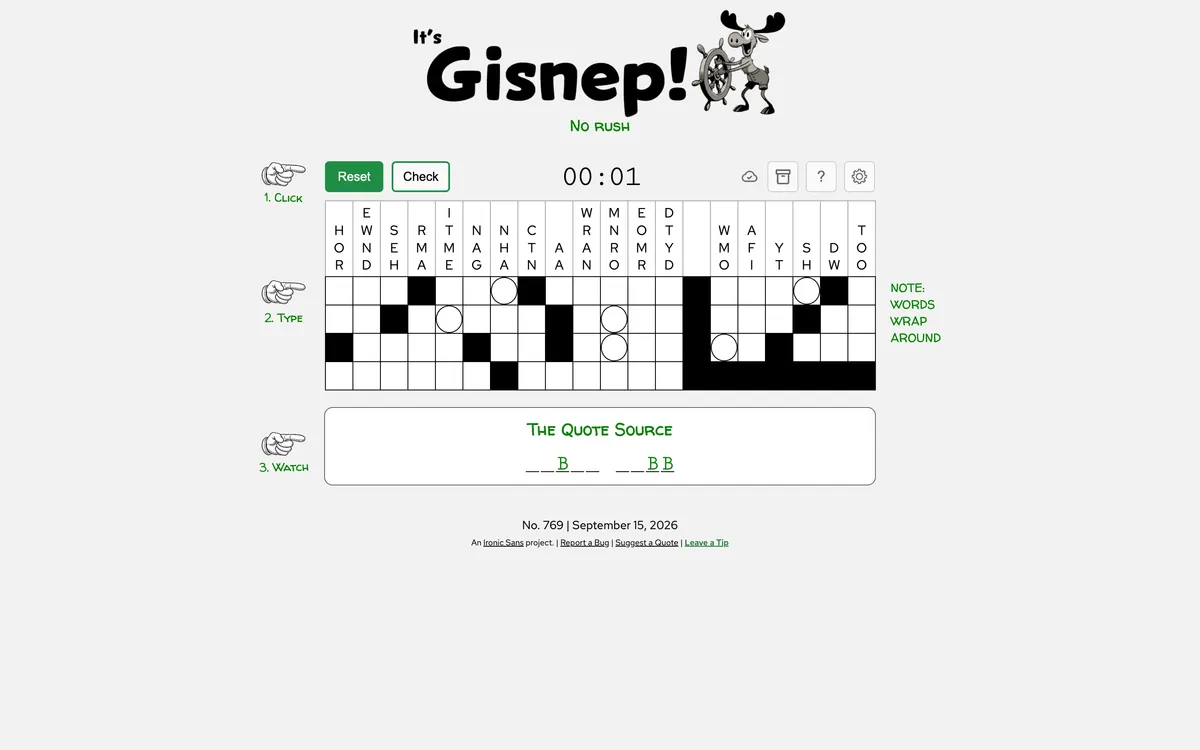 Gisnep game board before the first move