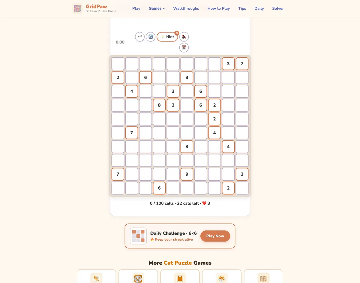 GridPaw game board before the first move