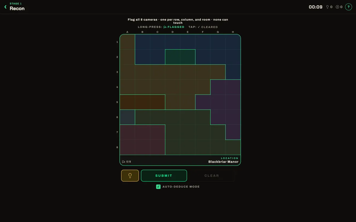 Heisty game board before the first move