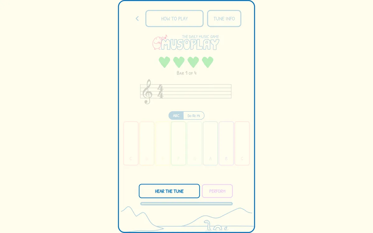 Musoplay game board before the first move