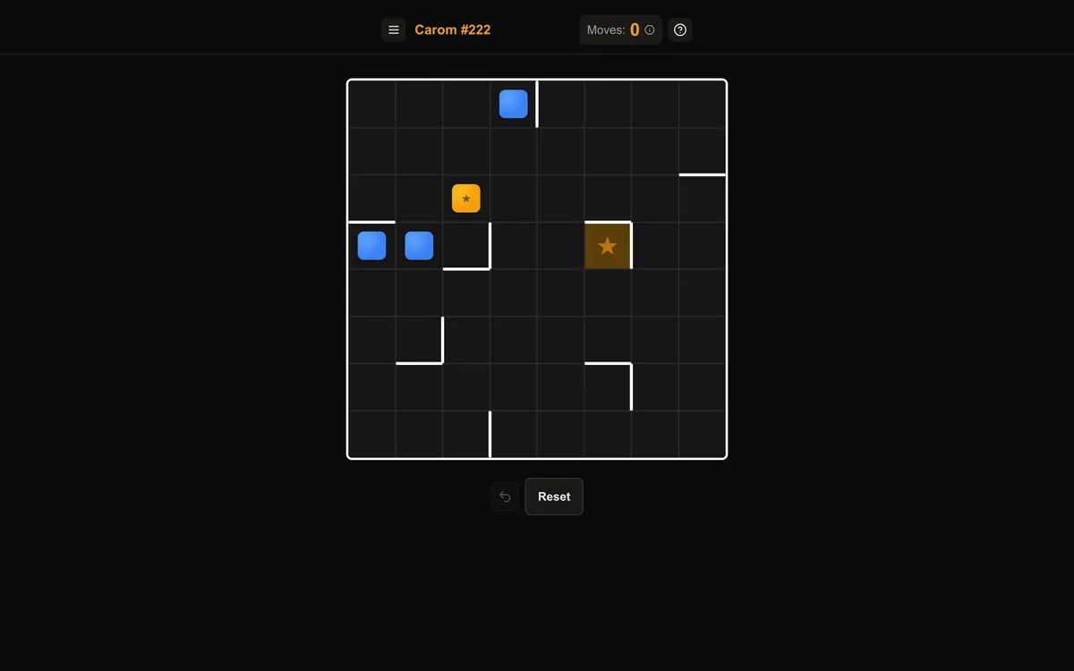 Nerdcube - Carom game board before the first move