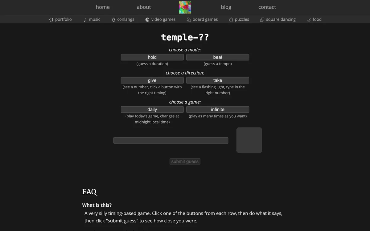 Temple game board before the first move