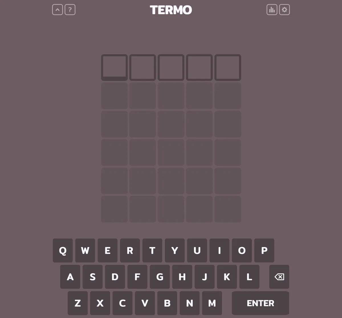 Termo game board before the first move